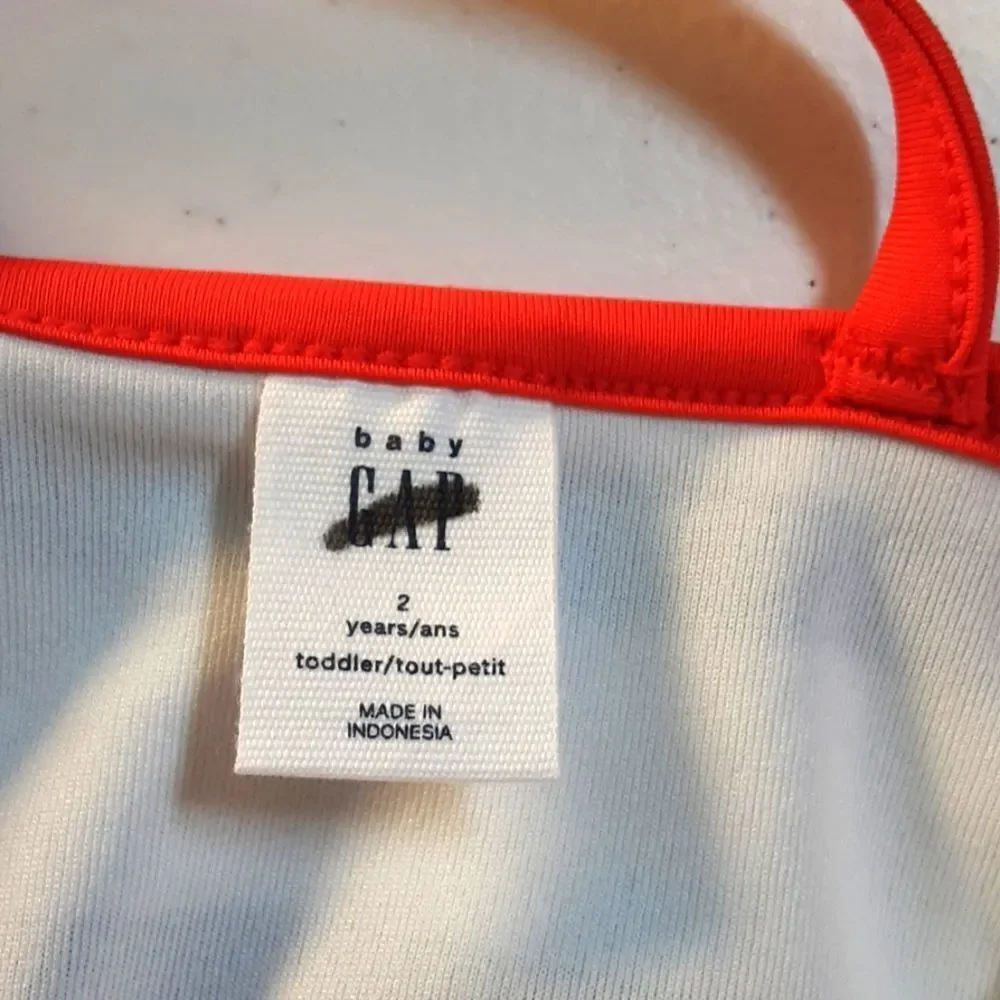 Baby Gap 1-pc Swimsuit Stripes Ruffles and‎ Cherries size 2T